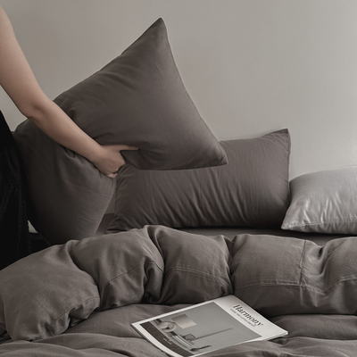 男生简约全棉双层纱纯棉被套单件