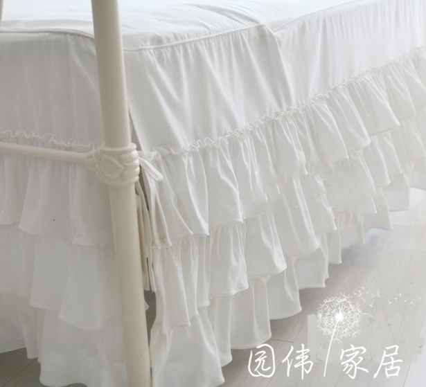 韩式定制浪漫唯美全棉纯棉床品纯白层层花边床裙被套床盖床品配件,床上用品,床裙,淘宝优惠券,粉丝福利购,淘宝优惠卷