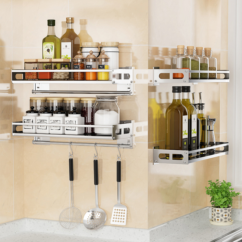 免打孔墙上304不锈钢调味支架子