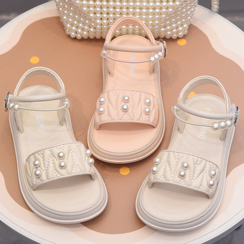 女童凉鞋露趾儿童公主风童鞋女孩轻便软底沙滩鞋2026夏季新款童鞋