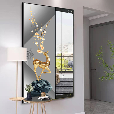 隐藏式镜子壁挂式全身镜推拉卧室隐形试衣镜悬挂家用装饰画穿衣镜