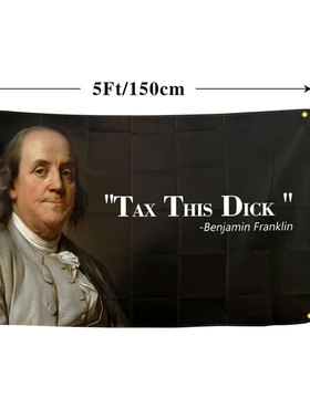 Benjamin Franklin旗帜四角打孔3x5FT室内外宿舍卧室墙面装饰挂布