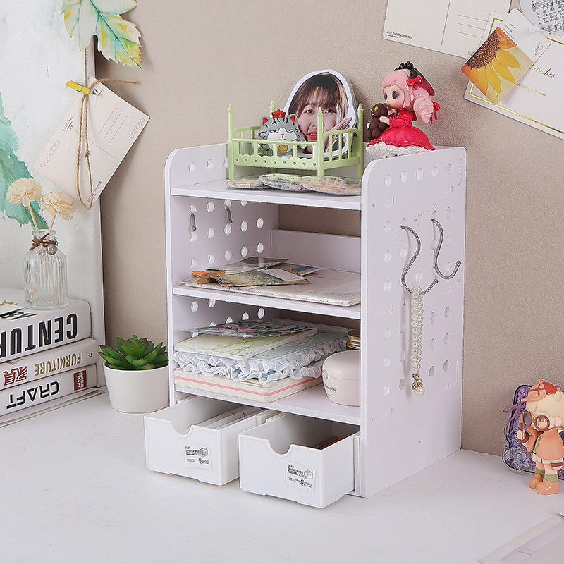 洞洞板桌面置物架办公室工位收纳架学生简易书柜宿舍多层桌上书架,收纳整理,整理架/置物架/收纳架,淘宝优惠券,粉丝福利购,淘宝优惠卷