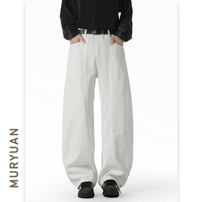 智快鱼潮流前线官方旗舰店素拼男装骆豪男裤子百搭潮流帅气休闲裤