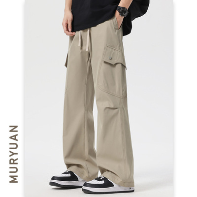 智快鱼潮流前线官方旗舰店素拼男装单农男裤子百搭潮流帅气休闲裤