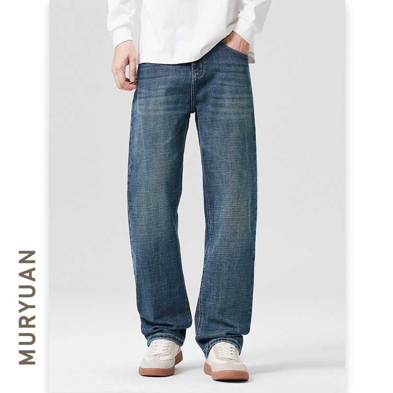 智快鱼潮流前线官方旗舰店素拼男装崔布局笨小孩牛仔裤男潮牌痞帅