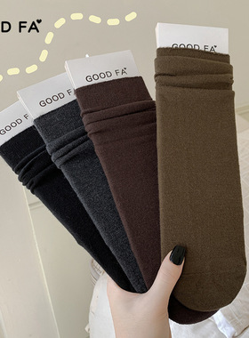 GOOD FA 2025年秋冬柔软羊毛平纹堆堆基础中筒袜 25769