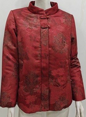 庄娇25117中老年女时尚妈妈装立领加肥加大加棉高档洋气棉服外套