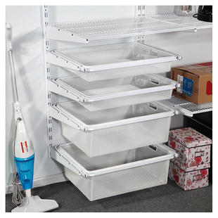 铂耐衣柜拉篮衣帽间储物篮柜内抽屉型衣物篮收纳篮柜内密格网篮