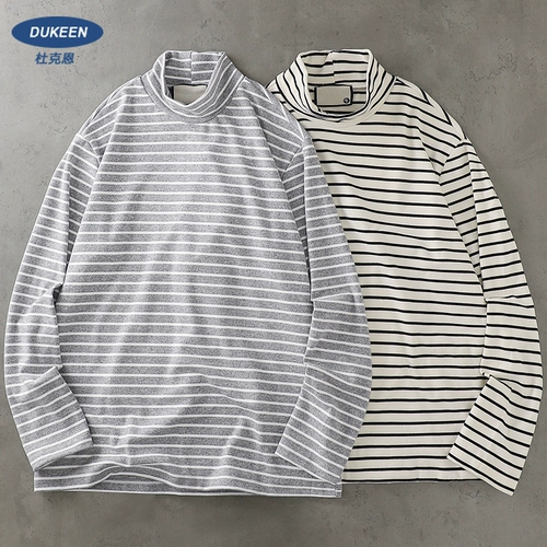 Бархатная демисезонная удерживающая тепло утепленный лонгслив, в американском стиле, высокий воротник