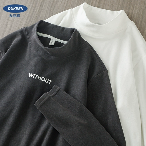 Бархатная демисезонная утепленный лонгслив, удерживающая тепло цветная толстовка, в американском стиле, высокий воротник