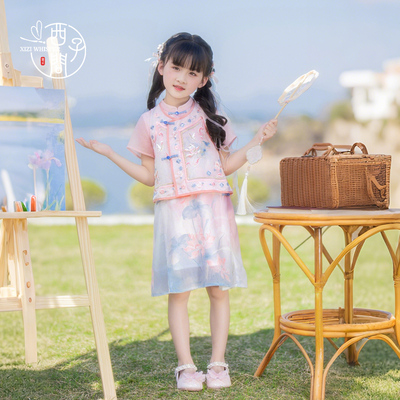 西子问汉服女童新中式旗袍格格服