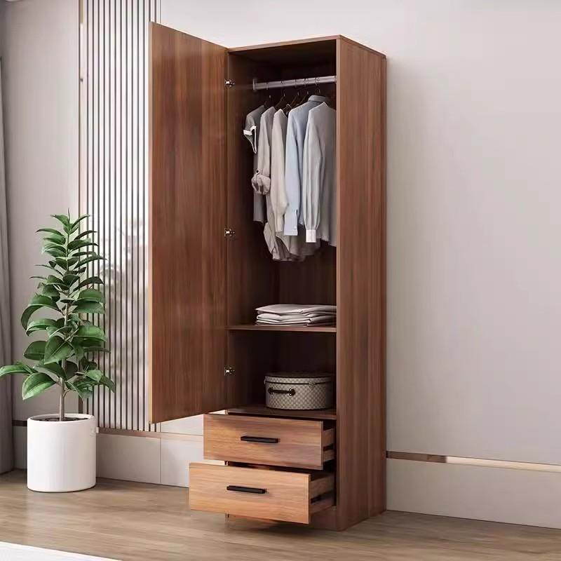 实木衣柜单门新中式窄柜阳台卧室成人储物收纳简易挂衣橱可定制