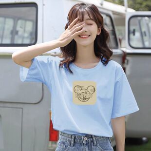 港味上衣夏款 美式 宽松设计感小众2025新款 纯棉短袖 女潮 t恤女夏季