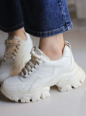 壹家shoes3668-2款5dm跟高经典牛皮显瘦运动老爹鞋百搭推荐女厚底