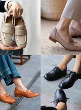 休闲运动特惠集合Q壹家shoes 025007乐福鞋防掉跟平底小皮鞋女