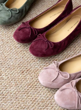 壹家shoes020007羊皮芭蕾平底超软单鞋女浅口真皮圆头百搭防磨脚