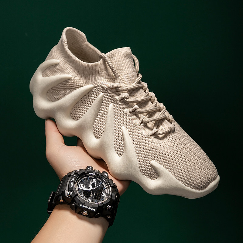 thumbnail for Coconut Trendy Shoes for Men, Size 48, New Spring/Autumn Style, Extra Large Size 45, Fly-Knit Men's Shoes 46, Breathable Mesh 47, Octopus Sneakers