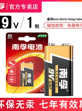 南孚9V电池碱性万用表6F22方块九伏话筒玩具遥控器叠层电池6lr61