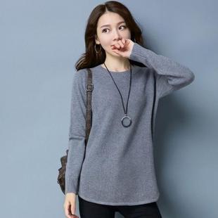 妈妈中长款 打底衫 针织衫 女装 女秋冬宽松 上衣大码 女士毛衣2020新款