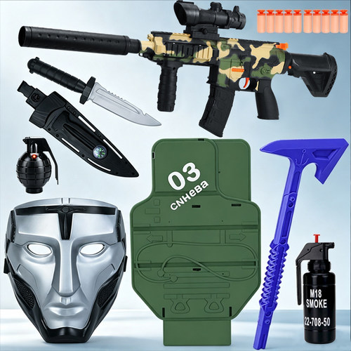 三角洲行动cos装备玩具儿童m416枪典狱长面具深蓝盾战斧模型道具