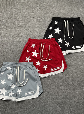 broken planet美式高街潮牌夏季运动休闲星星印花梭织沙滩短裤男