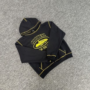 corteiz hoodie美潮高街秋冬运动休闲撞色印花宽松加绒连帽衫卫衣