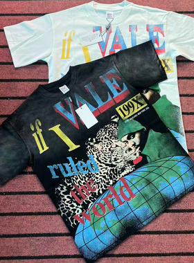 VALE VALLEY HIP HOP T SHIRT美潮高街复古休闲重磅纯棉短袖T恤夏