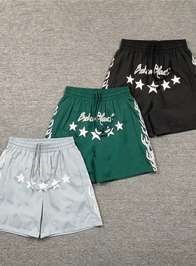 broken planet美式高街潮牌运动休闲字母logo印花梭织沙滩短裤男