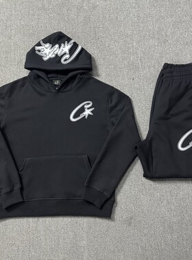corteiz tracksuit美潮高街刺绣logo秋冬运动休闲长裤卫衣套装男