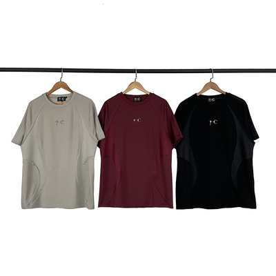 thugclub潮牌拼接设计短袖T恤夏