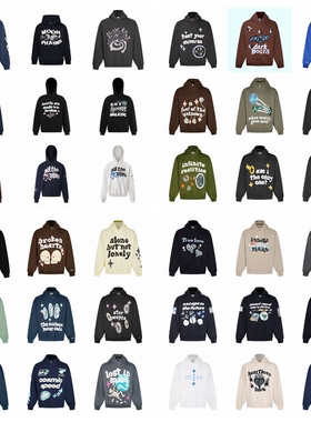 broken planet hoodie美潮高街秋冬休闲发泡印花加绒情侣连帽卫衣