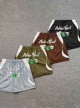 broken planet美式高街潮牌运动休闲撞色拼接梭织尼龙沙滩短裤夏