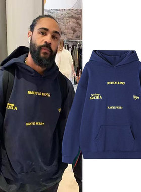 CPFMKANYEWEST加绒连帽卫衣潮