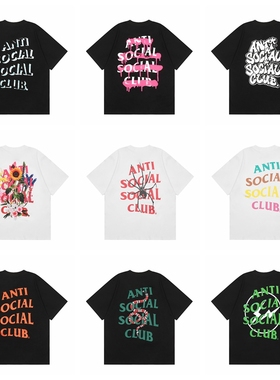ASSC美潮高街嘻哈休闲夏季男女同款字母印花宽松纯棉情侣短袖T恤