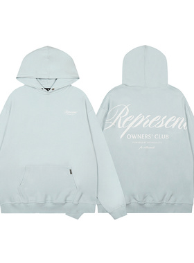 Represent美式高街潮牌运动休闲字母印花宽松纯棉毛圈连帽卫衣FOG