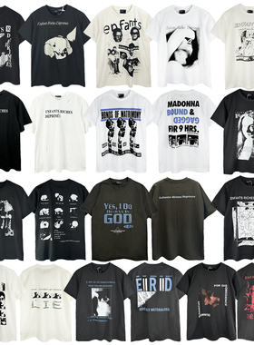 欧美潮牌ERD忧郁的富二代短袖复古休闲夏季男女clean fit情侣T恤