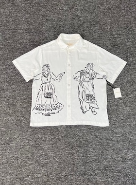 AIME LEON DORE美潮时尚休闲衬衣男女同款民族风夏季宽松短袖衬衫