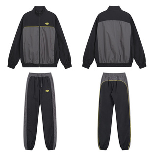 synaworld tracksuit美潮复古刺绣撞色春秋休闲梭织外套长裤套装