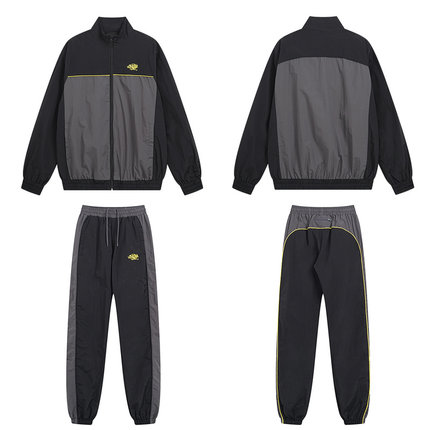 synaworld tracksuit美潮复古刺绣撞色春秋休闲梭织外套长裤套装