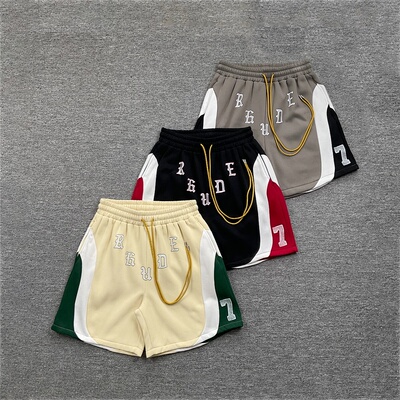 RHUDE美潮复古高街撞色加绒短裤