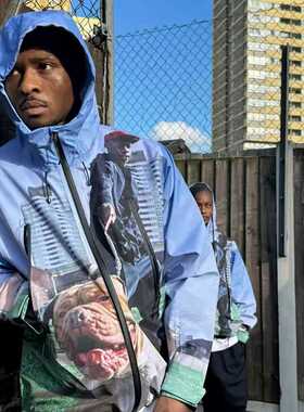 2026新款corteiz jacket小众时尚潮流休闲直喷印花梭织冲锋衣外套