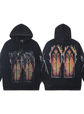 WHO DECIDES WAR HOODIE美潮高街复古休闲宽松重磅毛圈连帽卫衣男