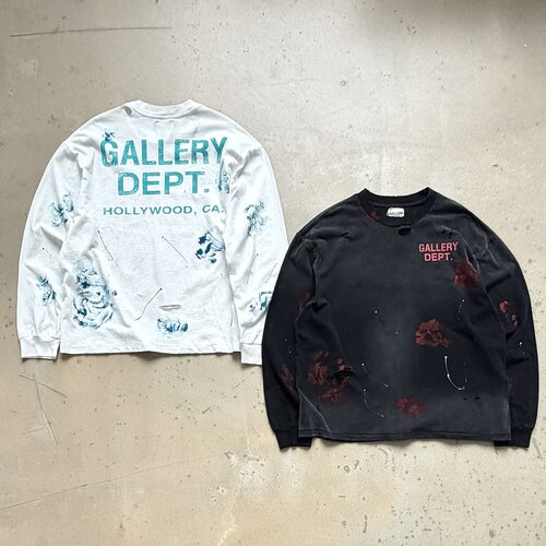 GALLERYDEPT破洞涂鸦长袖T恤潮