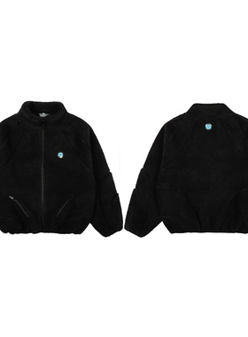 broken planet欧美小众潮牌秋冬休闲保暖刺绣徽章摇粒绒夹克外套