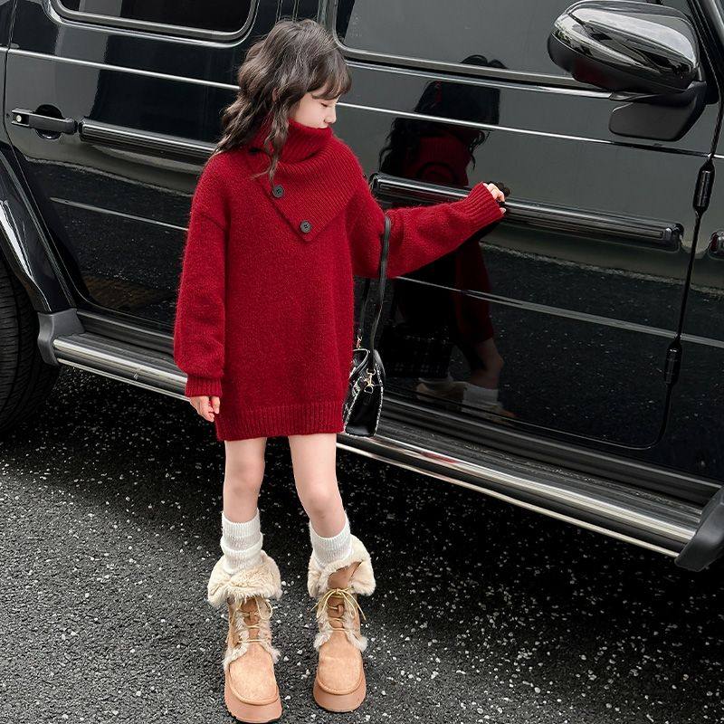 女童毛衣2026秋冬装新款儿童洋气针织连衣裙女大童高领加厚打底衫,童装/婴儿装/亲子装,连衣裙,淘宝优惠券,粉丝福利购,淘宝优惠卷