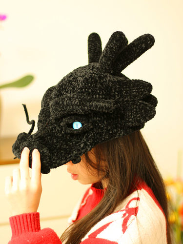 趣味手作钩针diy龙头帽子材料包