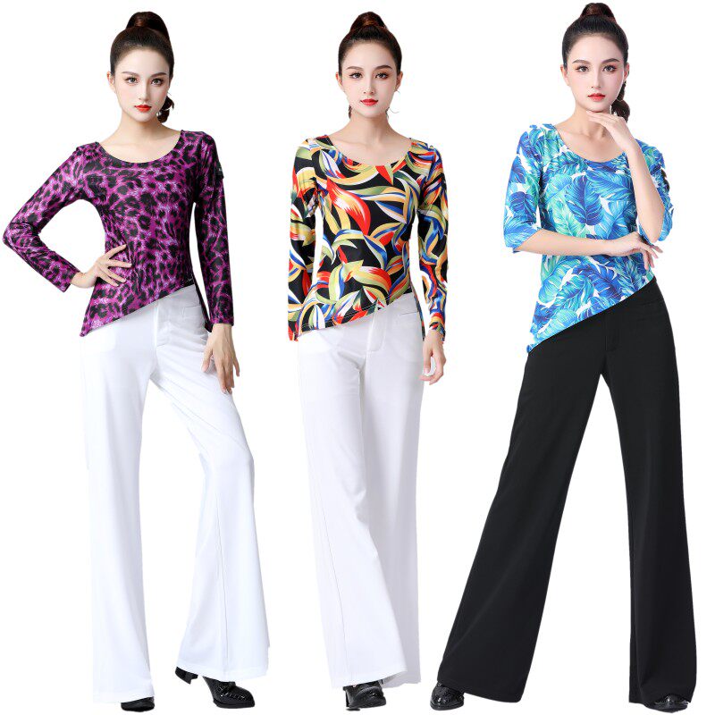 2022新款果果不不舞蹈服吉特巴上衣夏季拉丁舞广场舞演出服中袖女