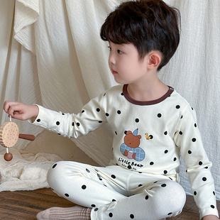 【300g】儿童无骨家居服磨毛秋衣秋裤宝宝内衣舒绒棉拉架棉套装