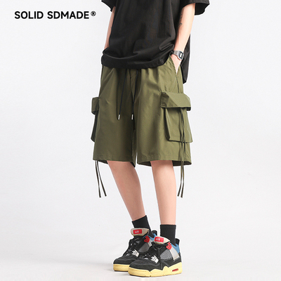 SOLIDSDMADE 美式潮牌工装短裤男夏季薄款宽松百搭透气休闲五分裤